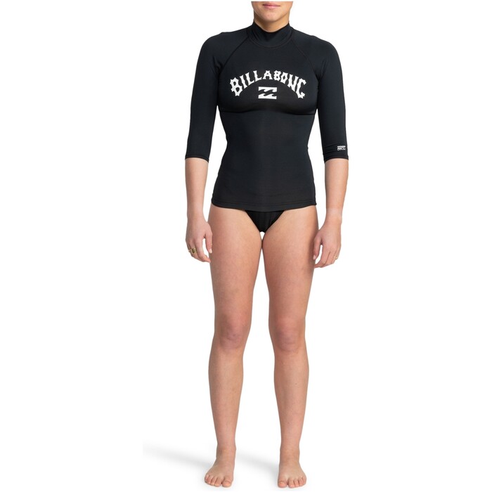 2024 Billabong Mujer Tropic Surf Chaleco De Lycra De Manga Corta EBJWR03019 - Black